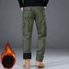 Høst Vinter Herre Tykk Fløyel Varm Arbeidsbukse Casual Bukser Løs Rett Ben Flerlommer Ren Bomull Slitesterk Arbeidsbukse