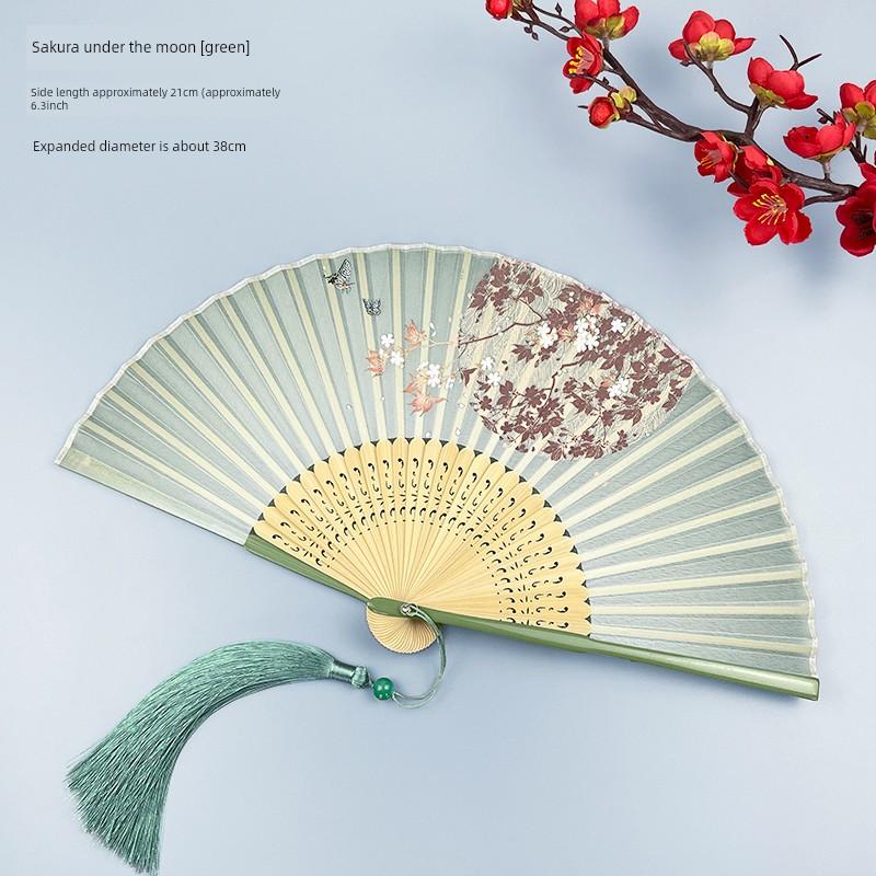 Chinese-Style Folding Fan, Retro Style, Summer Portable Fresh Small Fan, Ancient Fairy-Like Hanfu Dance Folding Fan