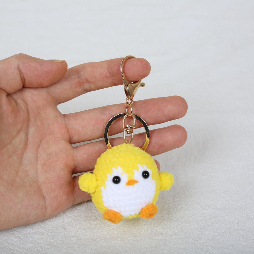 Cute Crochet Penguin Doll Keychain Handmade Knitted Animal Pendant Bag Charm Accessory
