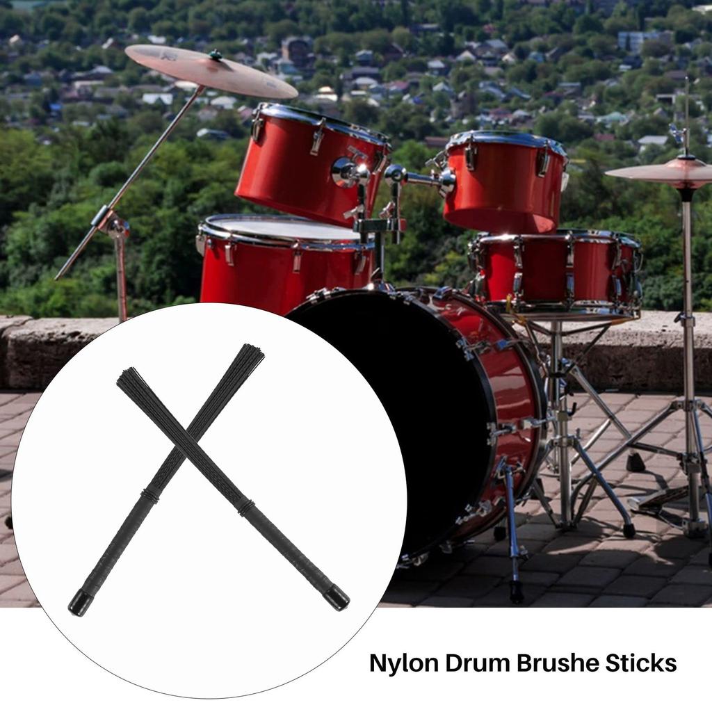 Oidnvay Drum Brush Nylon Stick Percussion Inset 2 Cajon Brush for Jazz Stick Drum