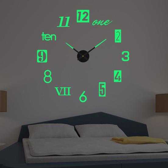 DIY Luminous Wall Clock Silent Movement Easy-to-read Decorative Modern Wall Clock for Living Room Bedroom