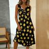 Women's Casual Sleeveless Button-down Mid-length Dress