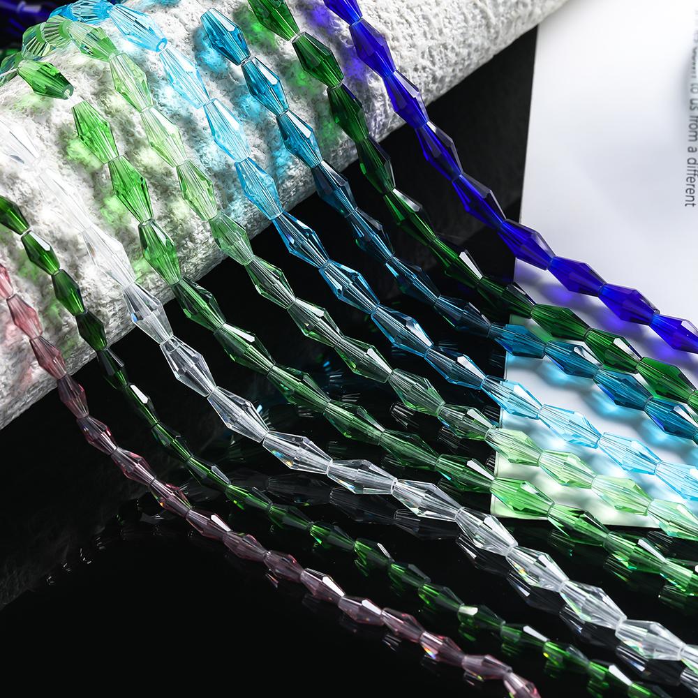 1 Strand About 50/67/72pcs Colored Faceted Bicone Glass Beads Spacer Beads for DIY Bracelets Necklaces Jewelry Making Supplies