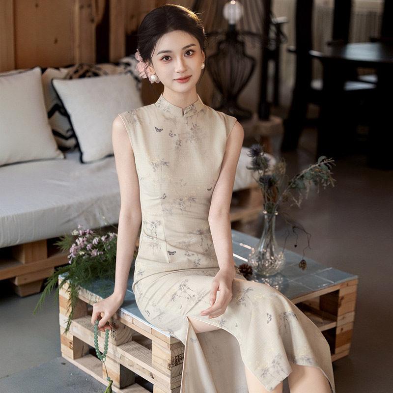 Guofeng new Chinese sleeveless long cheongsam improved young 1011 new women's high sense can be worn daily in summer