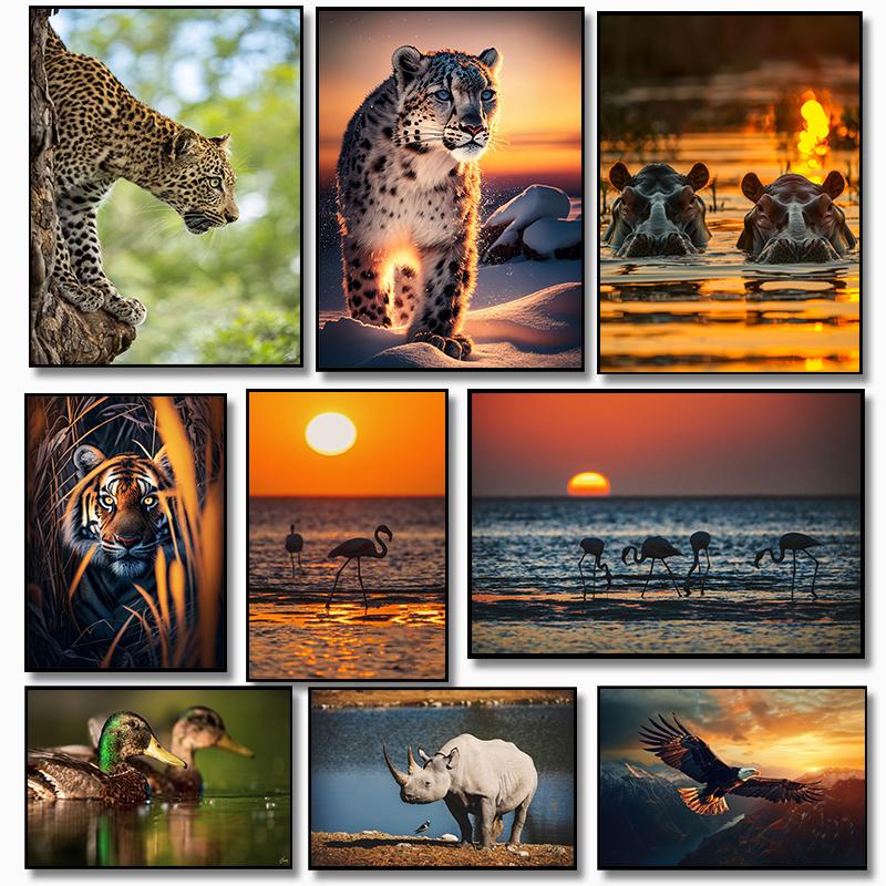 

Fashion Nature Wildlife Leopard Rhino Bear Elephant Photography Art Poster Canvas Paintings Wall Art Pictures Home Decor 21cm×30cm NoFrame