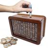 Wooden Home Piggy Bank: Cash Vault Savings Box