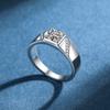 Grand Ring Men's Carat Moissanite Platinum - Adjustable Open Band Charm,  Carat Bold & Sparkly, Wedding Wear Pick