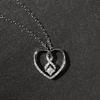 Silver Plated Infinity Heart CZ Pendant Necklace, Princess Cut Love Cable Chain Necklace for Women