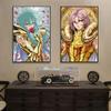 S-Saint Seiya Anime Klasyczny Plakat HD Sztuka Mural Ścienny Plakat Wodoodporny Vintage Nadruk Dekoracja do Wystroju Domu DIY