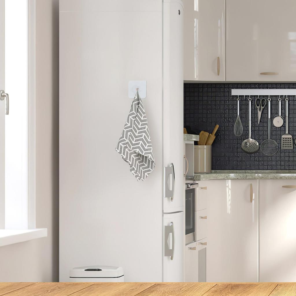 Amosfun Thumb Tacks, Leave-No-Make Wall Hooks, Strong Adhesive Hooks, No Drilling, No Damage To Walls, Removable, Screw-Free, Waterproof, Moisture-Pro