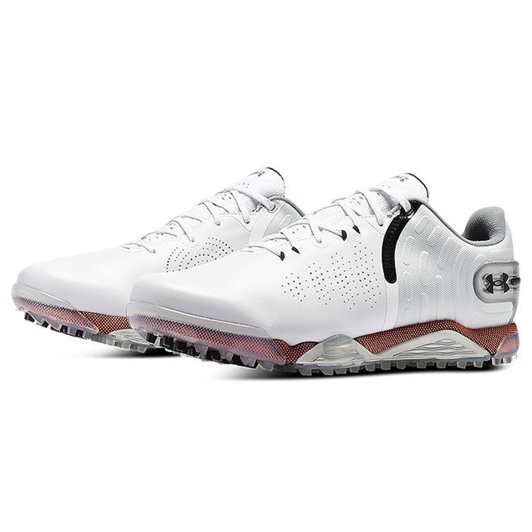 Under Armour Spieth 5 Spikeless Wide White Metallic Silver Men Sneakers 3024560-100