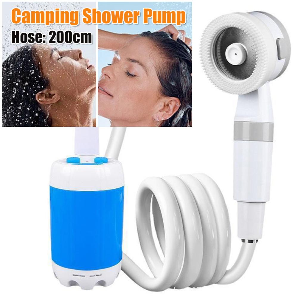 Camping Shower Pump Rechargeable Electric Shower Pump Outdoor Shower Head Sprayer for Outdoor Camping Hiking Travel