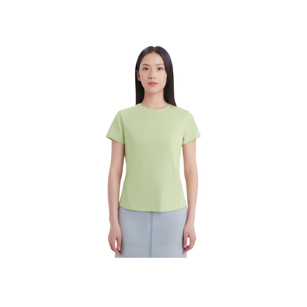 Under Armour Soft Breathable Simple Solid Color Pullover Round Neck Short Sleeve T-Shirt Women tops Vintage-Light-Green 1386400-383