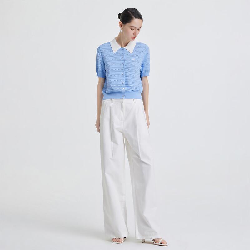 Giovanni Valentino Women's Short Sleeve Knitted Polo Top