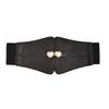 Shaped Minimally Heart Buckle Decoration Women Elasticity Wide Waist Belt