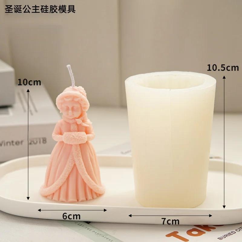 Christmas Princess Silicone Candle Mold 3D Little Girl Portrait Plaster Crafts Resin Molds DIY Soap Chocolate Ice Cube Tool