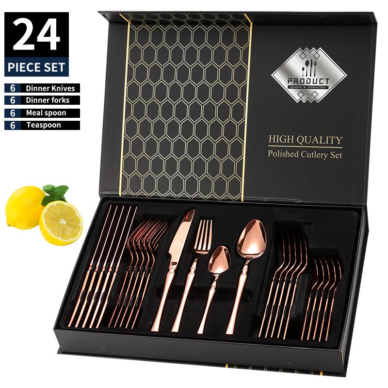 Slim Waist Stainless Steel Cutlery Set: Knife, Fork, Spoon for Western Cuisine