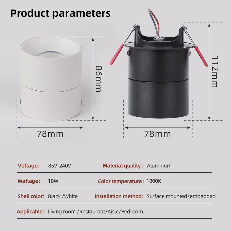 Led Downlight Spot Down Light AC 110V-220V COB Sunset Spotlight Surface recessed Ceiling Lamp for Home Decor Living Room Hallway