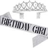 Fascia di compleanno Tiara Corona Set per donne Ragazze Dolce Compleanno Festa Decorazione Favore Regalo
