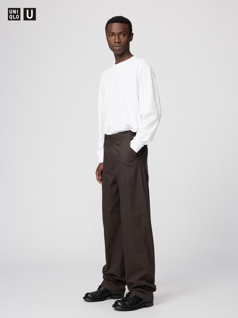 Uniqlo Wide Fit Chino Pants  Leg Length 85.5 Cm  Long Length 
