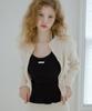 LETTER FROM MOON Letters Frill Label Halterneck Top (Black)