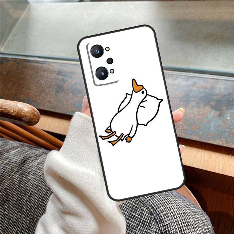 Cartoon Duck Knife Case For Realme 12 Pro Plus 11 13 14 C63 C61 C55 C51 C53 C25 C65 C67 C71 C75 GT6 GT7 15 Pro