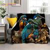 Cute Dream Birds Parrot Peacock Cartoon Soft Flannel Blankets,Throw Blanket Comfortable Blanket for Picnic Beds Home Bedroom Kid