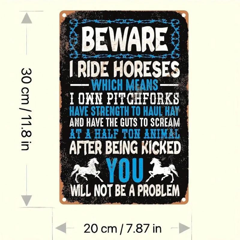 Horse Rider Iron Wall Art Vintage Equestrian Metal Sign Farmhouse Decor