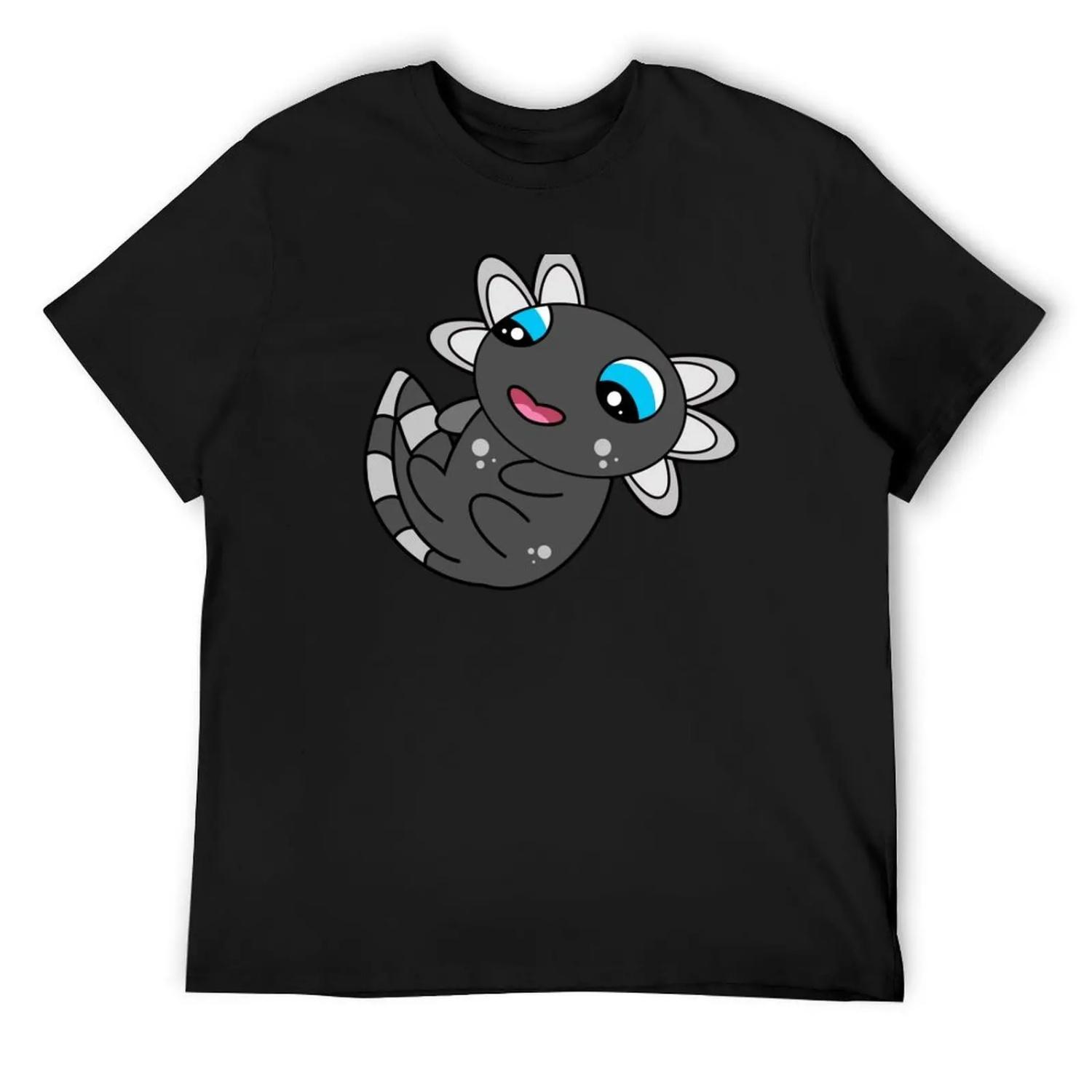 Cute Baby Black Axolotl T-Shirt valentines clothes cute clothes summer shirt mens graphic t-shirts big and tall S