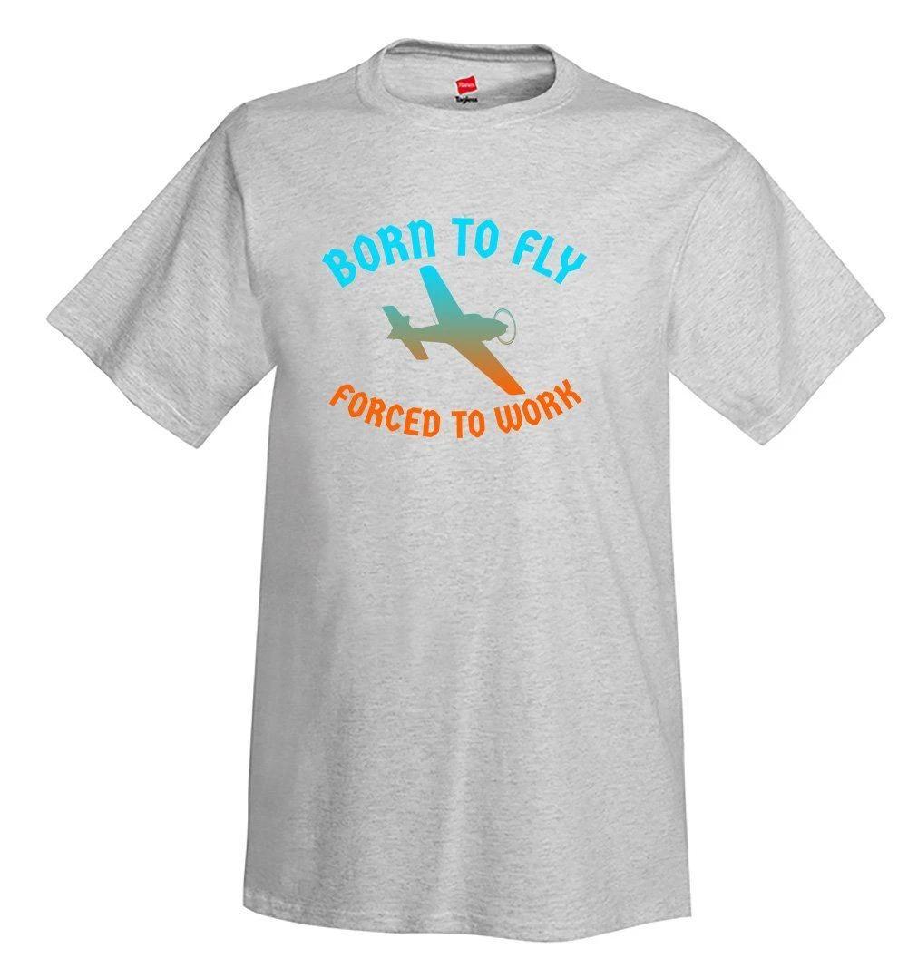 Born to Fly Airplane Aviation T-Shirt 2XL
