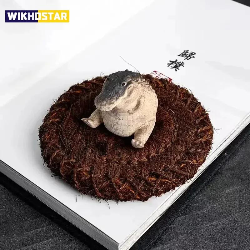 1 adet Mini Timsah Çaydanlık Oturma Odası Süsleri için Uygun El Yapımı Çay Seremonisi Çay Oyunu Çay Odası Masası Ev Butik