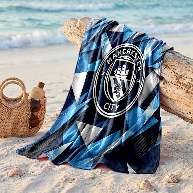 Asciugamano da Spiaggia in Microfibra con Stampa Manchester City Asciugatura Rapida Assorbente Grande Asciugamano per Spiaggia Nuoto Viaggio