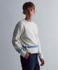 MOONSUN Essential_Unisex Mss Mohair Blend Stripe Knit [Ivory Blue]