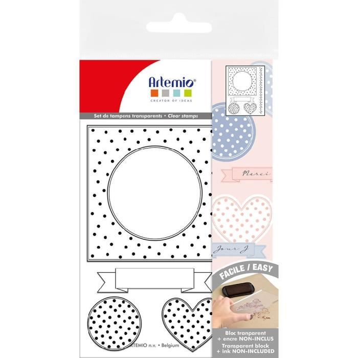 Clear Stamp Set - ARTEMIO - Let's Get Married - Polka Dot Frame - Mixed - Adult