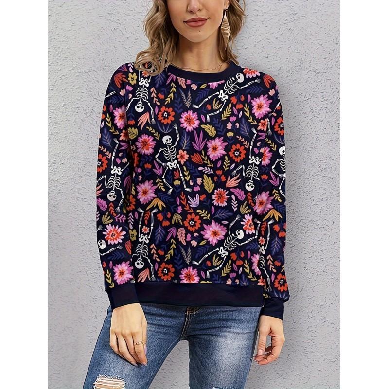 Womens Round Neck Pullover Sweatshirt With 3D Christmas Tree Print Casual Comfort Fit 2025