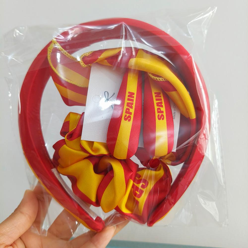 2026 3 Stück Fahnen Länder Set Stirnband Haarspange für Frauen Fußballfans Mode USA Mexiko Kanada Deutschland Fahne Haaraccessoire