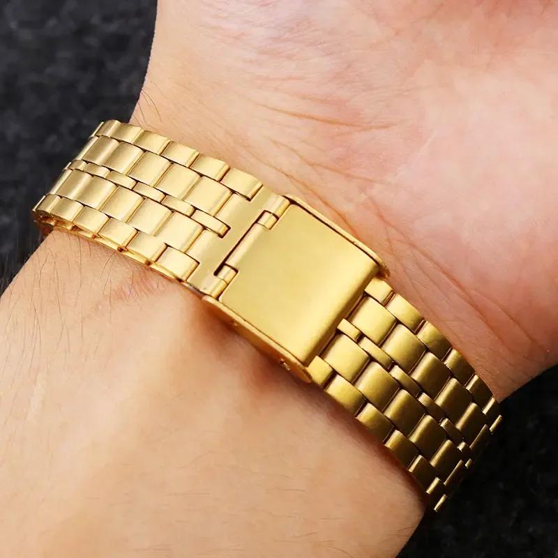 18mm Fine Steel Watchband for CASIO A158 / A159 / A168 /A169 /B650 /AQ230/ 700 Classic Small Square Silver Block  Metal Strap