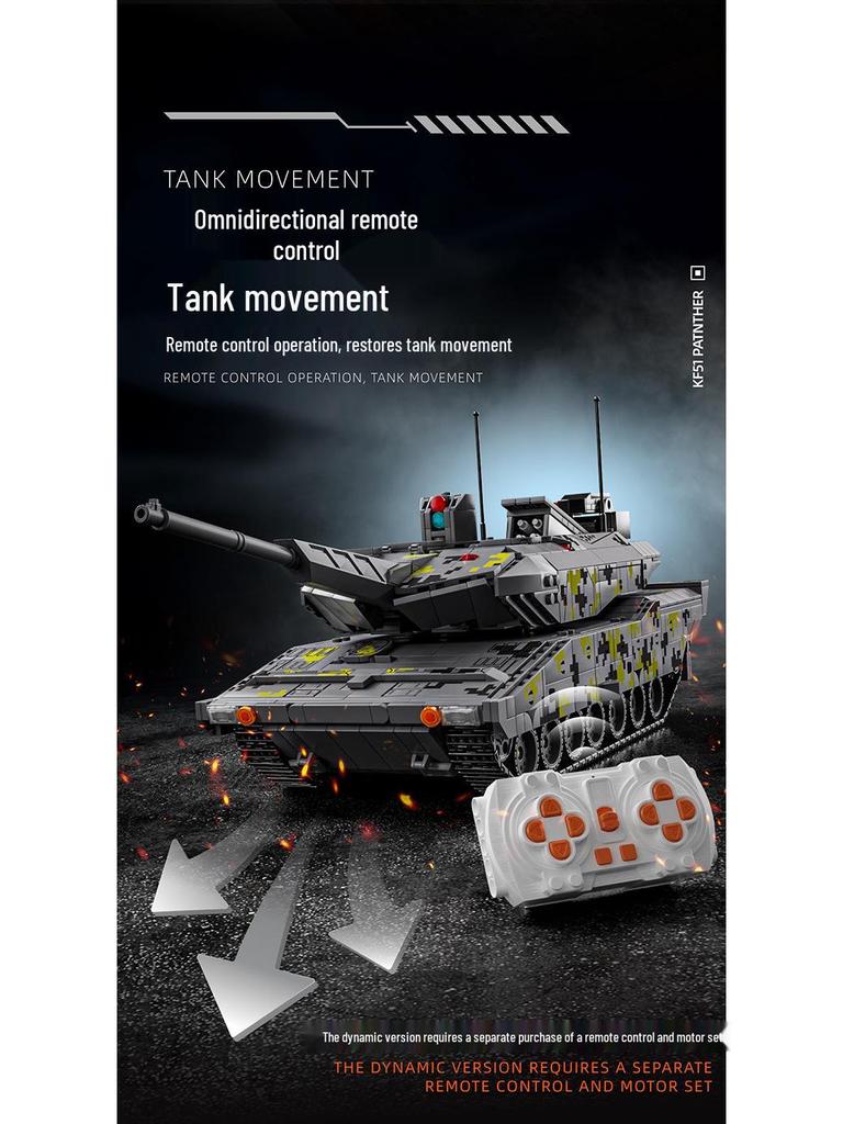 12GO Panther KF51 & T14 Armata Model Czołgu RC Klocki do Budowania - Zabawka do Montażu 4. Generacji 96001-5