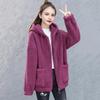 Winter Women Fleece Hoodie Windproof Thick Outerwear Cardigan Jacket with Drawstring Hood Full Sleeves Zipper Closure