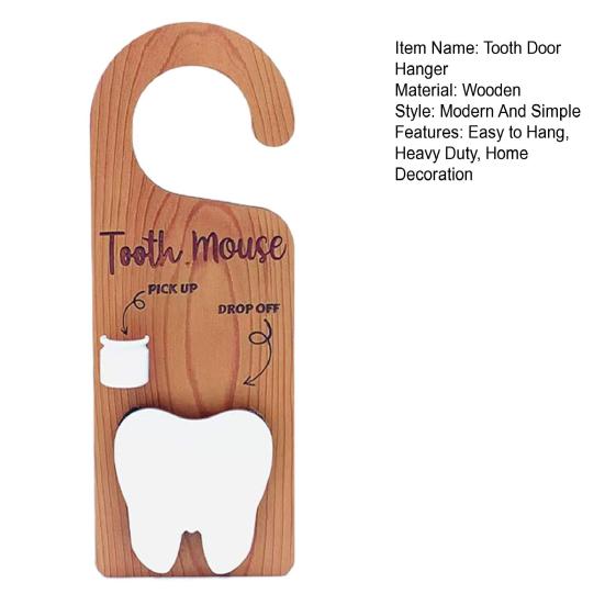 Wooden Tooth Holder Door Hanger Lost Teeth Pick-up Drop-Off Door
