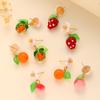 Fashion Creative Design Sweet Kumquat Orange Fruit Earrings For Women