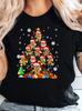 Gingerbread Men Christmas Tree Graphic T-Shirt S-5XL Q4758