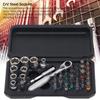 Screwdriver Socket Wrench Set Labor Saving 72 Teeth Fine Gear 5° Rotation Angle Ratchet Wrench and Screwdriver Socket Set