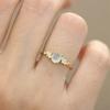 Anello in pietra preziosa hot-selling dal vivo design femminile anello dito indice anello aperto