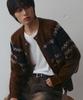 Nodu Diamond Hairy Brush Nordic Cardigan [Brown]