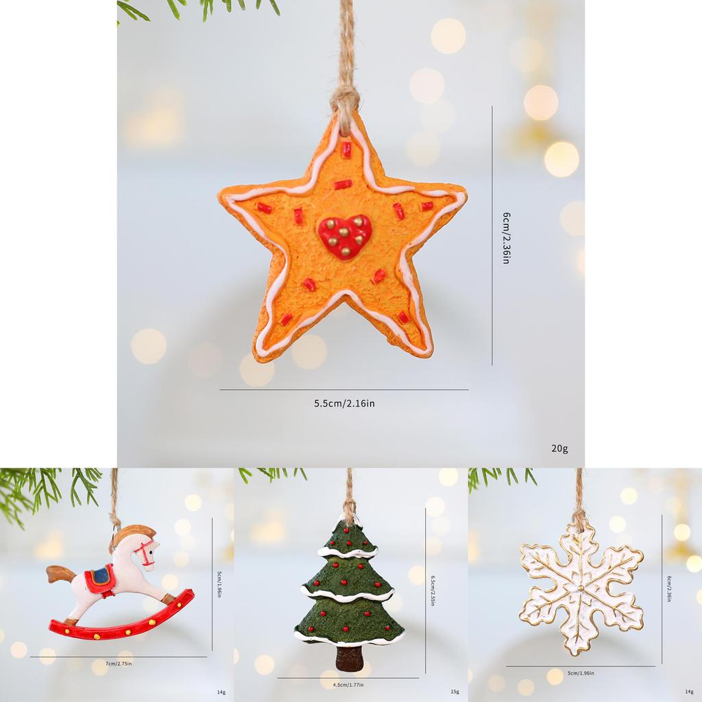 Christmas Resin Ornaments Set With Snowflake Star Heart For Holiday Decor