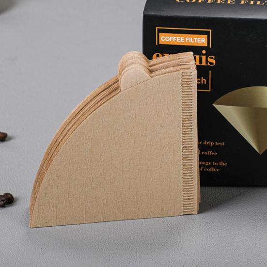 100 ks Jednorázový kužel kávového filtru Nebělené přírodní filtry Papír Káva s hladkou chutí Příslušenství pro překapávač French Press