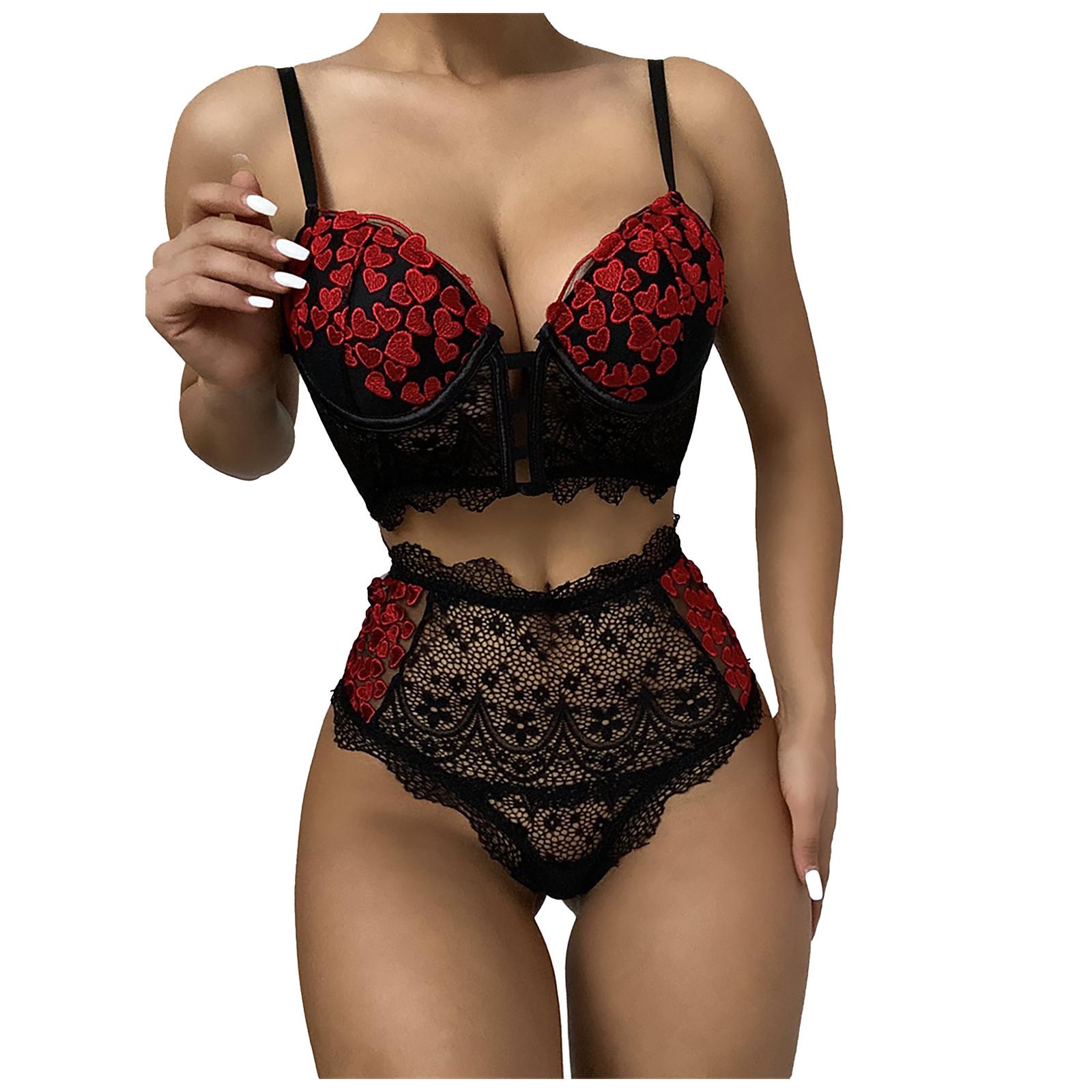 

Дамское сексуальное нижнее белье с вышивкой Love Lace Fight Эротическое белье M красный