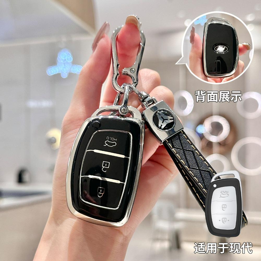 3 Buttons TPU Car Smart Key Case Cover For Hyundai Creta Ix35 Ix45 I10 I30 I40 Tucson Santa Fe Rena Sonata Elantra Shell Fob