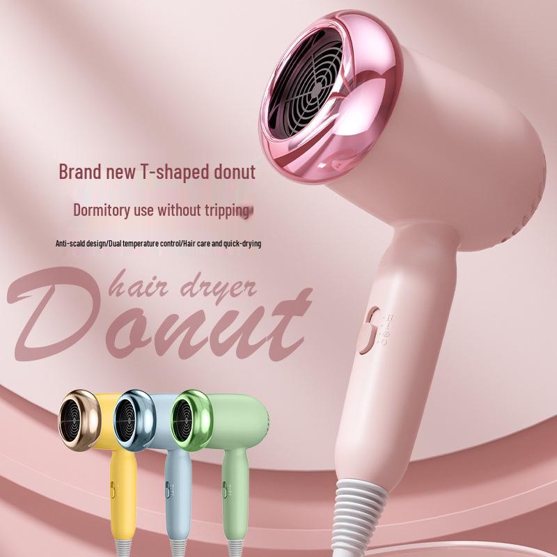 

Фен-инфлюенсер Т-образной формы: Быстрая сушка отрицательными ионами, горячий/холодный воздух для ухода за волосами дома и в общежитии розовый